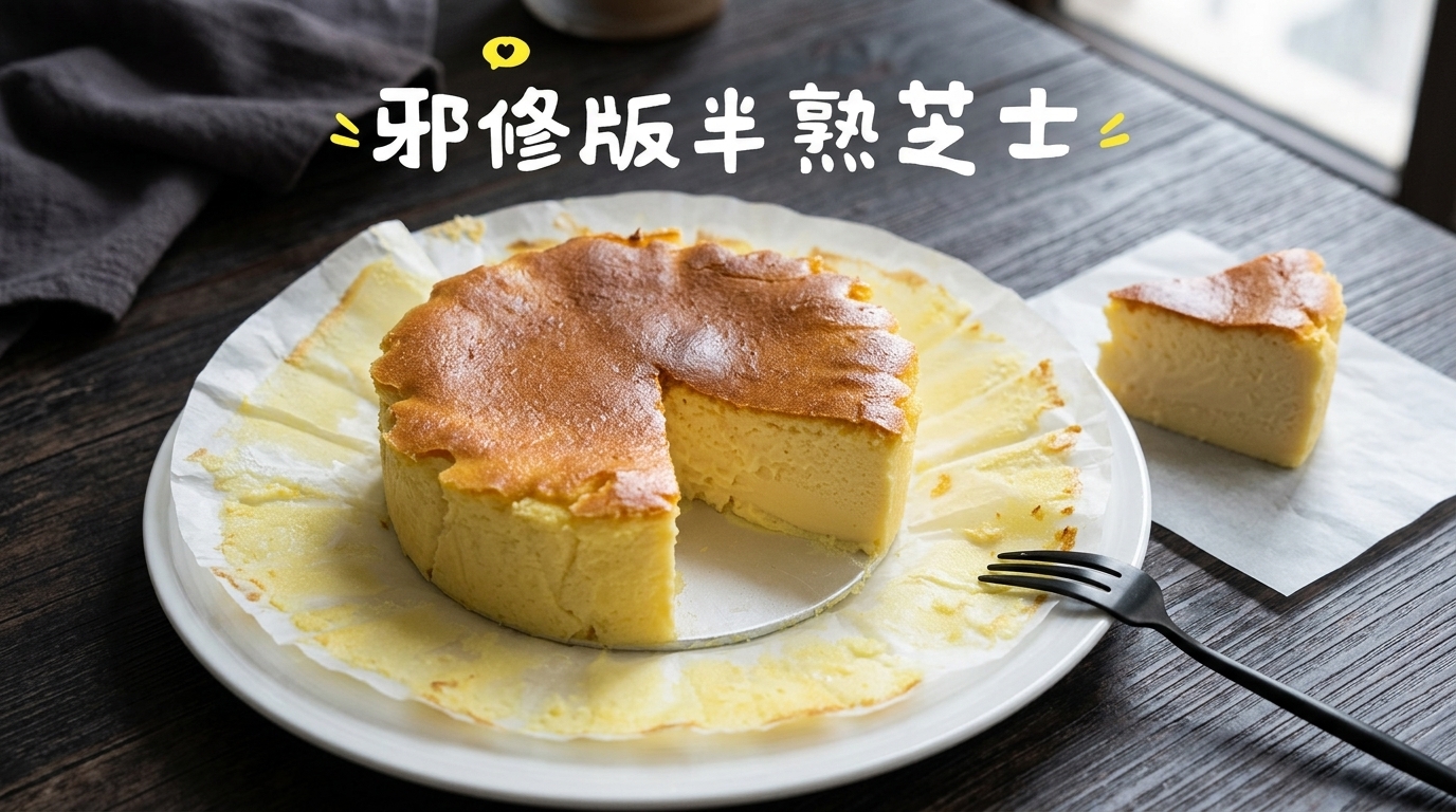 Light & Creamy Japanese Half-Baked Cheesecake