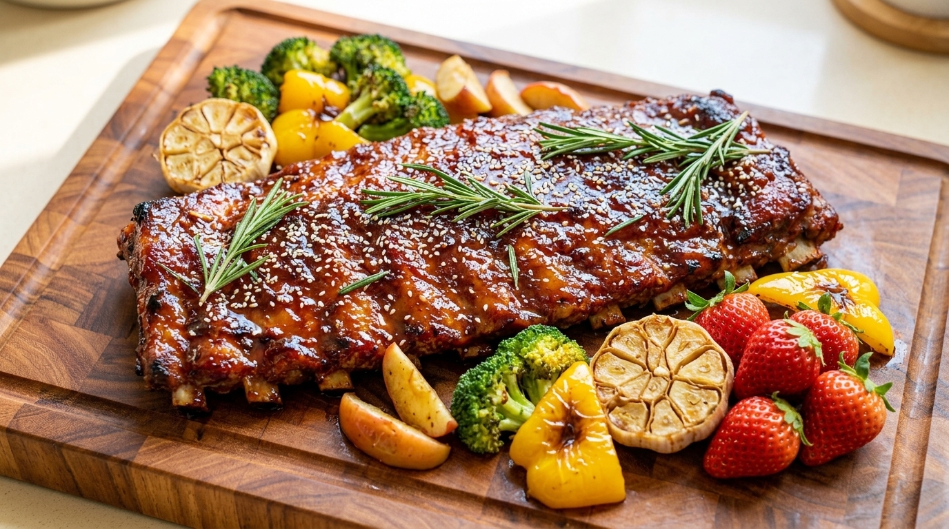 Apple & Honey Glazed Roasted Pork Ribs (Air Fryer)