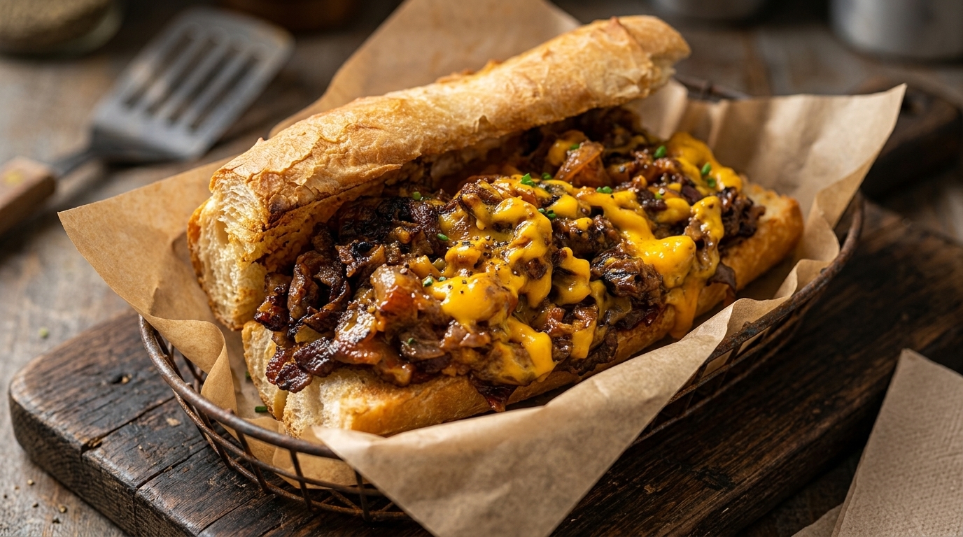Classic Philly Cheesesteak with Caramelized Onions