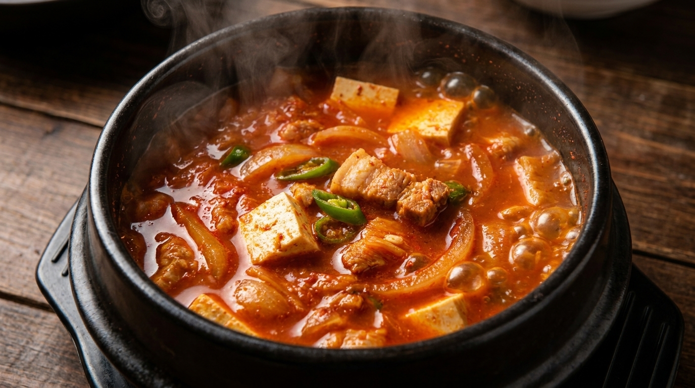 Authentic Korean Pork Belly Kimchi Soup (Kimchi-jjigae)