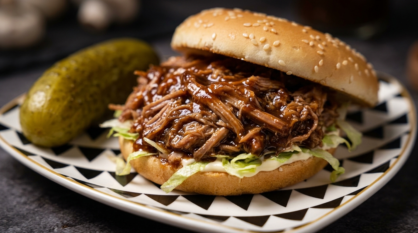 Slow-Cooked BBQ Pulled Pork Burger