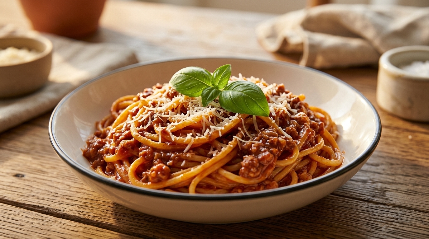 Rich Tomato Meat Sauce Spaghetti