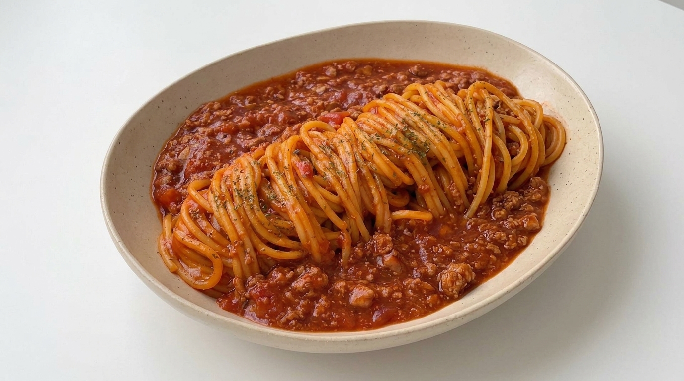 Quick Asian-Style Tomato Beef Spaghetti