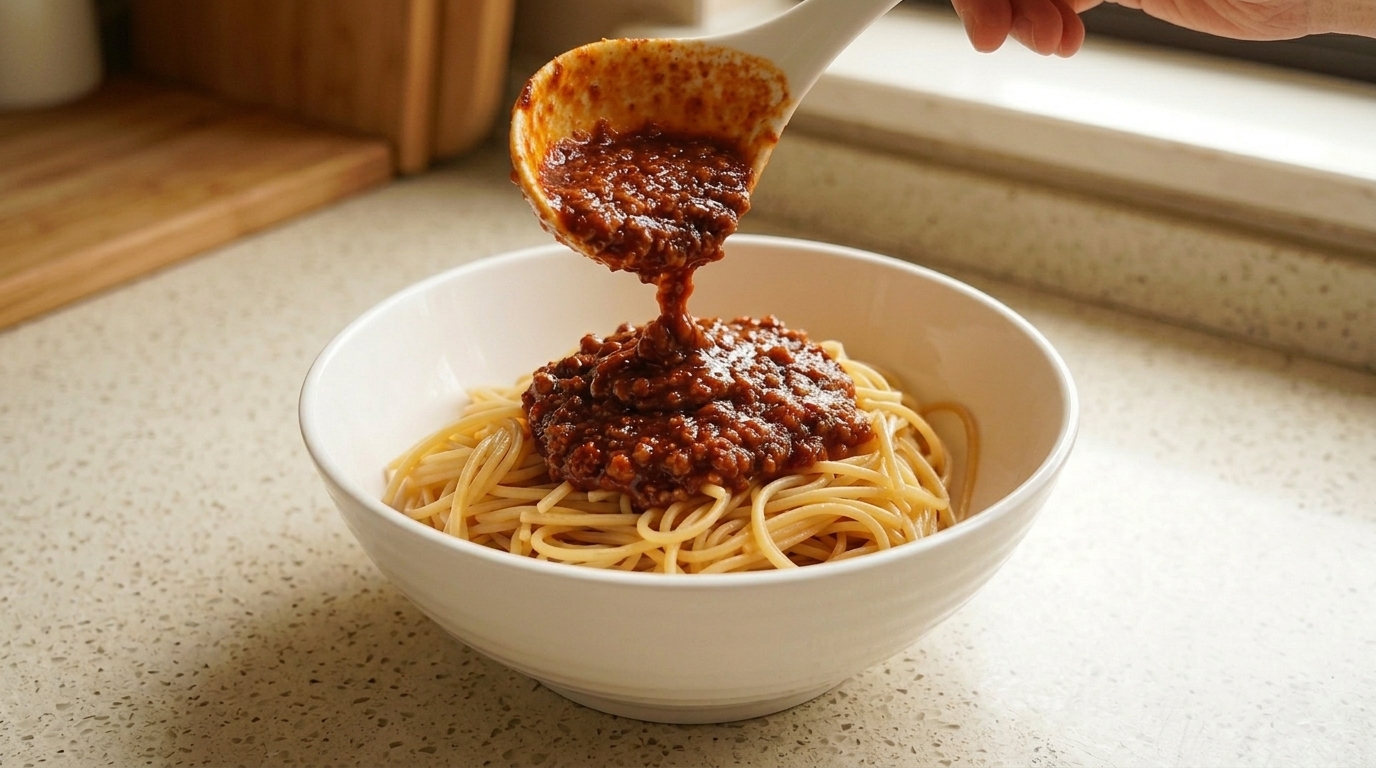 Umami-Rich Tomato Beef Spaghetti