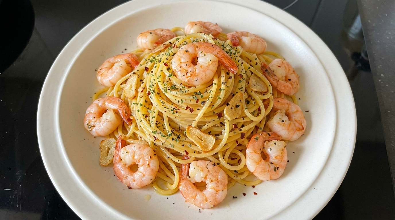 Classic Garlic Shrimp Pasta (Aglio e Olio)