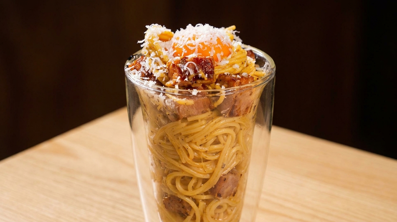 Parmesan Crumbled Pasta (Glass Carbonara)