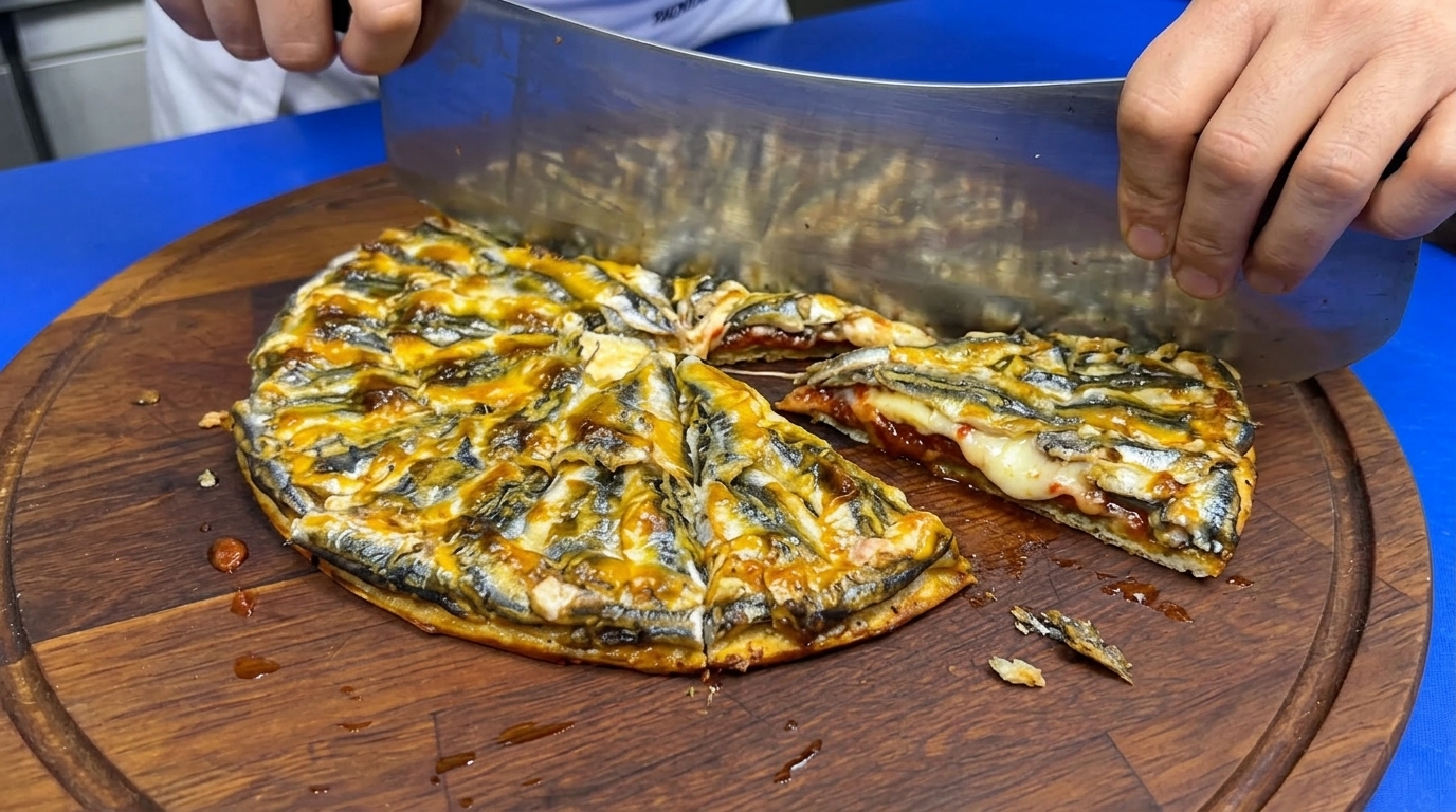 Rustic Fresh Anchovy Pizza