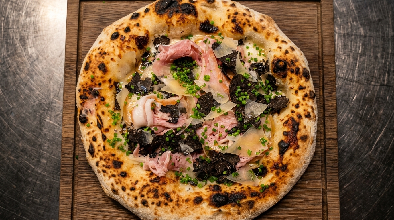 Restaurant-Style Black Truffle Béchamel Pizza