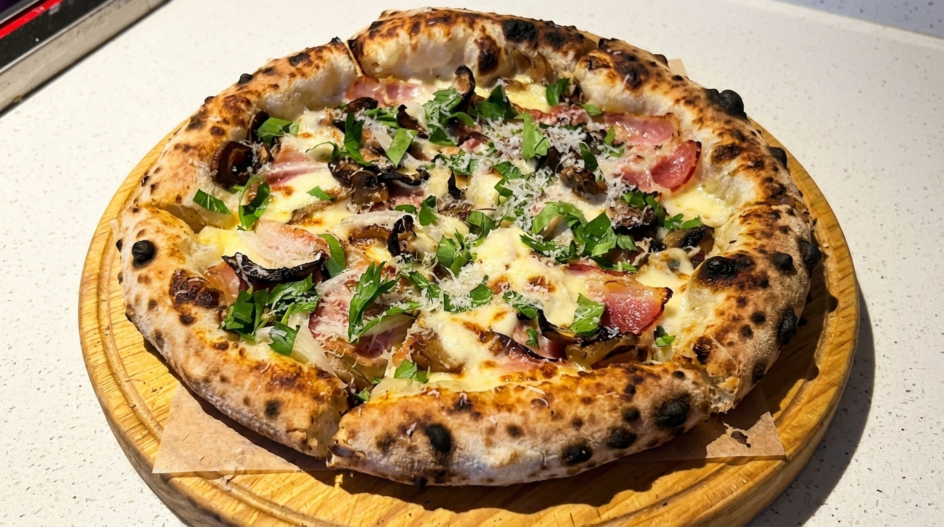 Artisanal Carbonara Mushroom Pizza