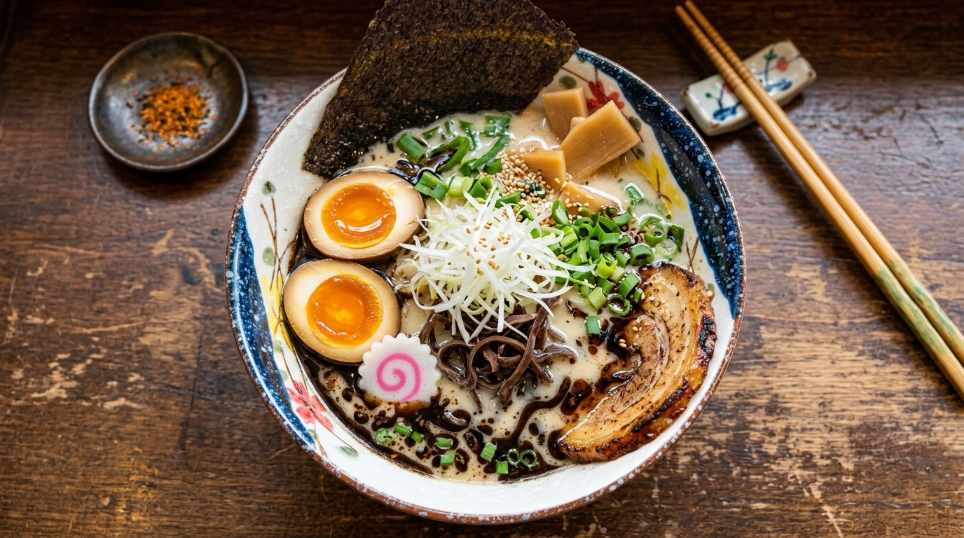 Black Garlic Oil Tonkotsu Ramen (Mayu Ramen)