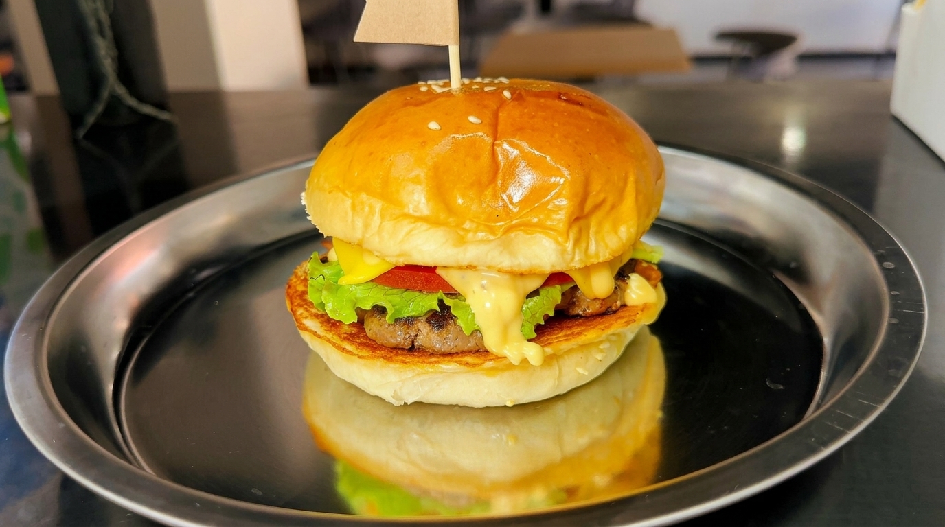 Juicy American-Style Beef Burger