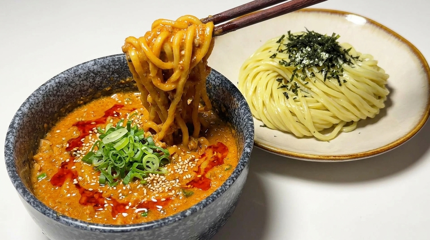 Rich Miso Soy Milk Tsukemen (Japanese Dipping Noodles)