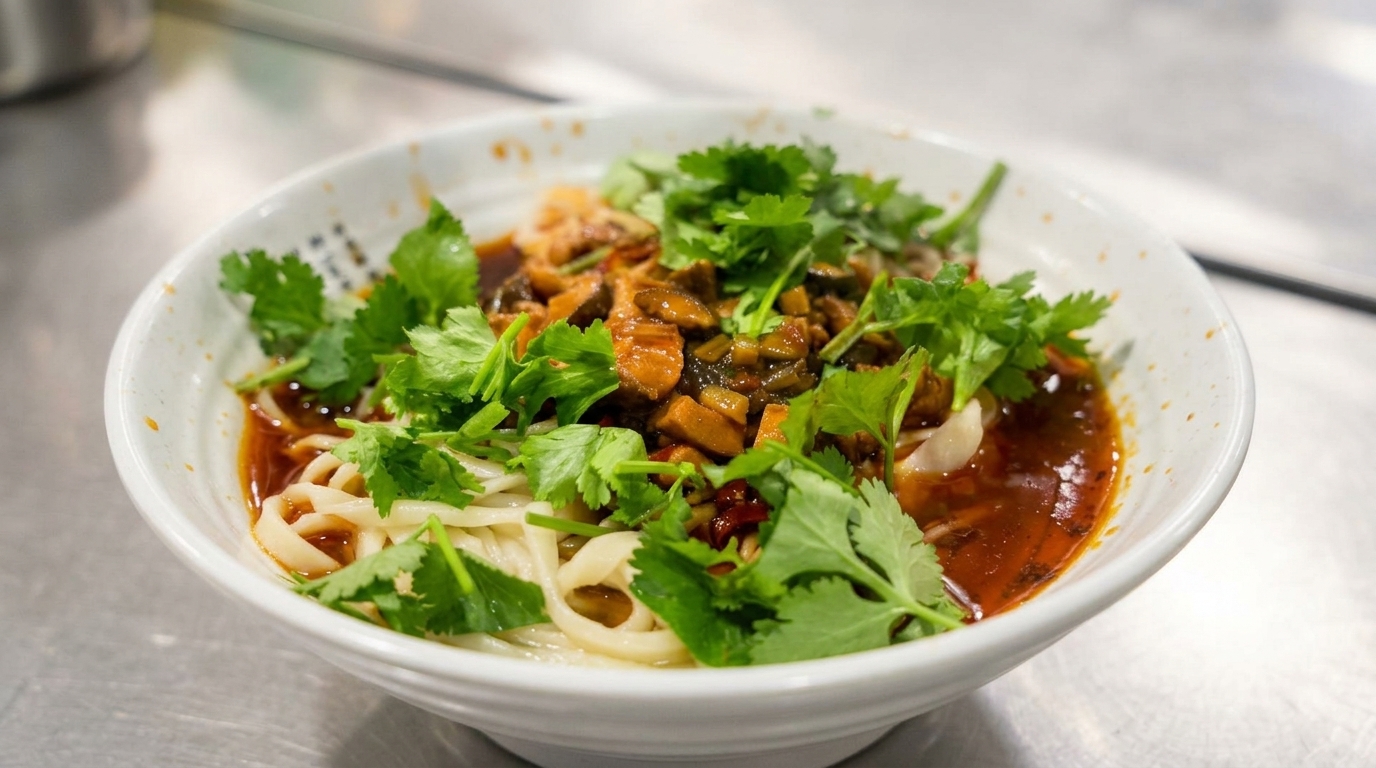 Sichuan Chicken and Mushroom Gravy Noodles