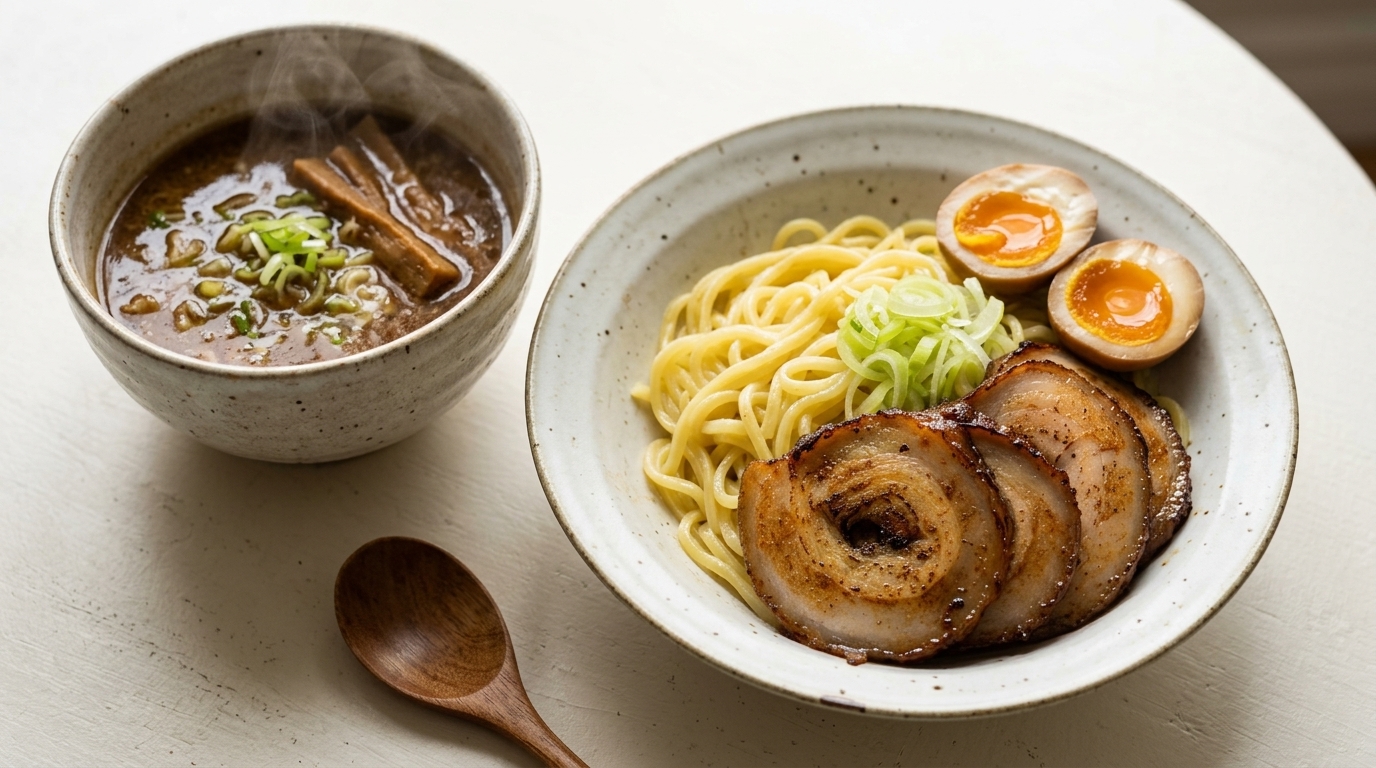 Homemade Gyokai Tonkotsu Tsukemen (Fish & Pork Dipping Noodles)