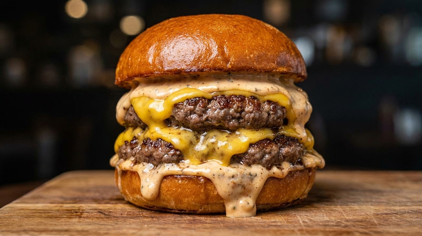 Ultimate Homemade Double Cheeseburger