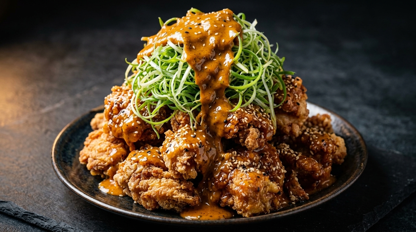 Crispy Scallion Fried Chicken with Special Sauce