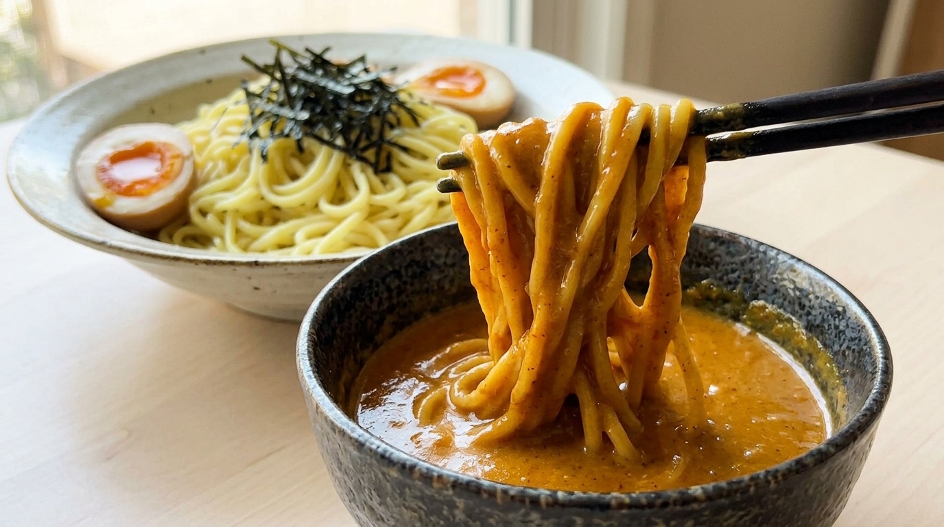 Japanese Curry Dipping Noodles (Curry Tsukemen)
