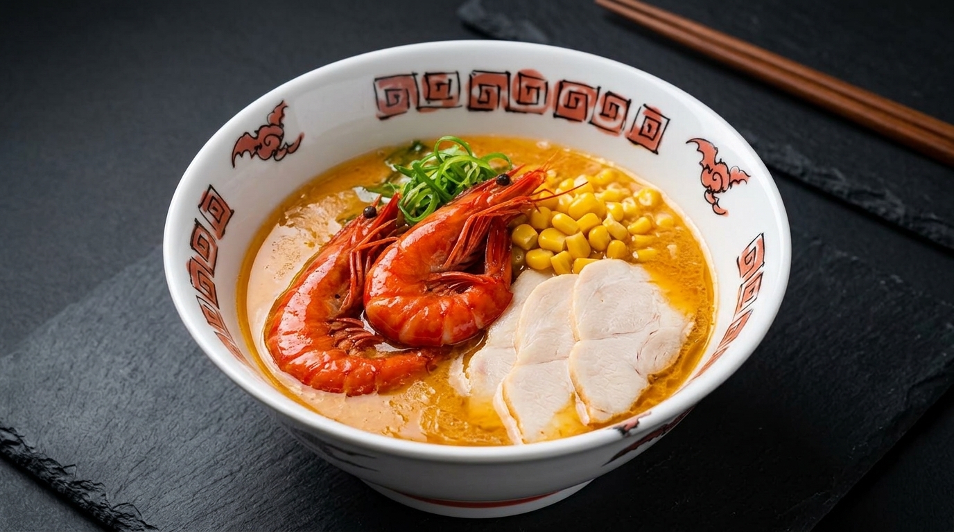 Rich Golden Shrimp Ramen (Ebi Tonkotsu)