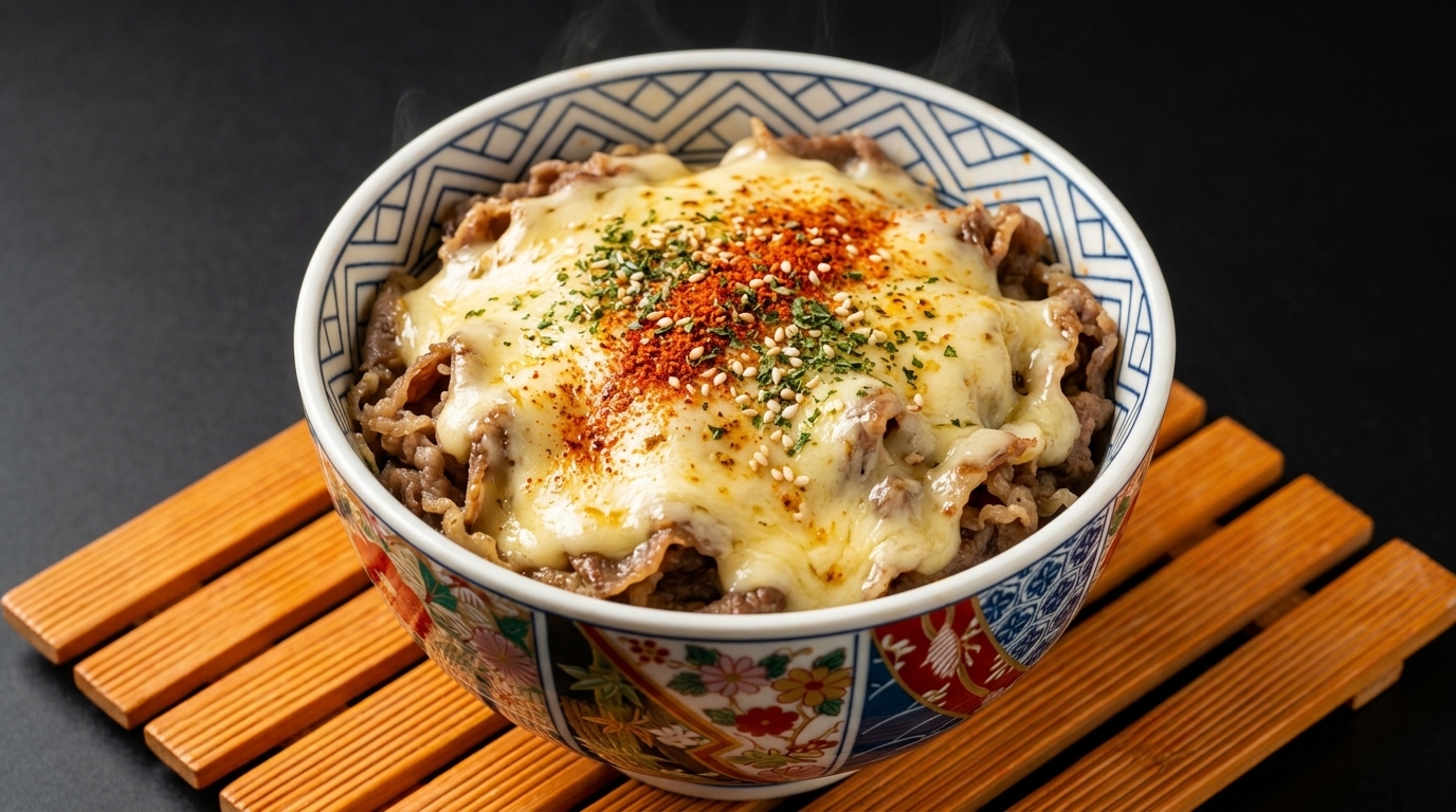 Japanese Cheese Beef Donburi (Chizu Gyudon)