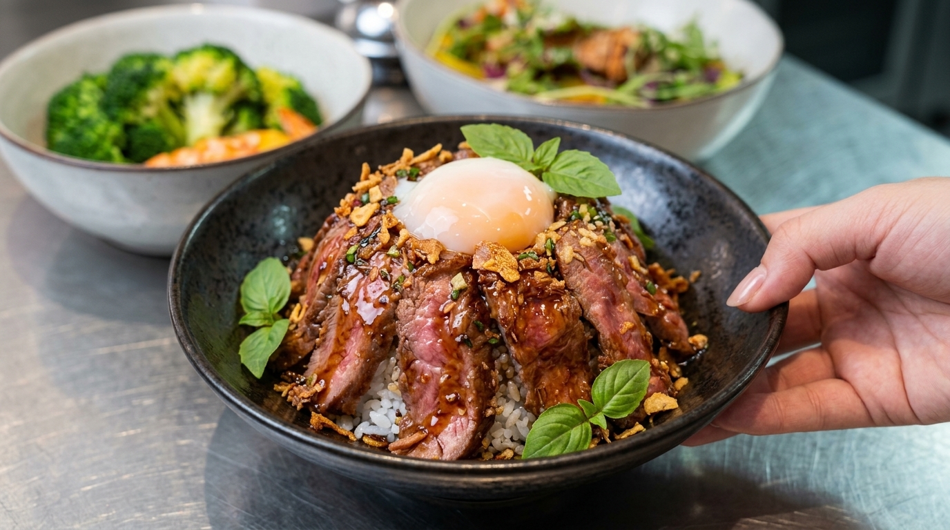 Japanese Volcano Beef Donburi (Gyu-don)