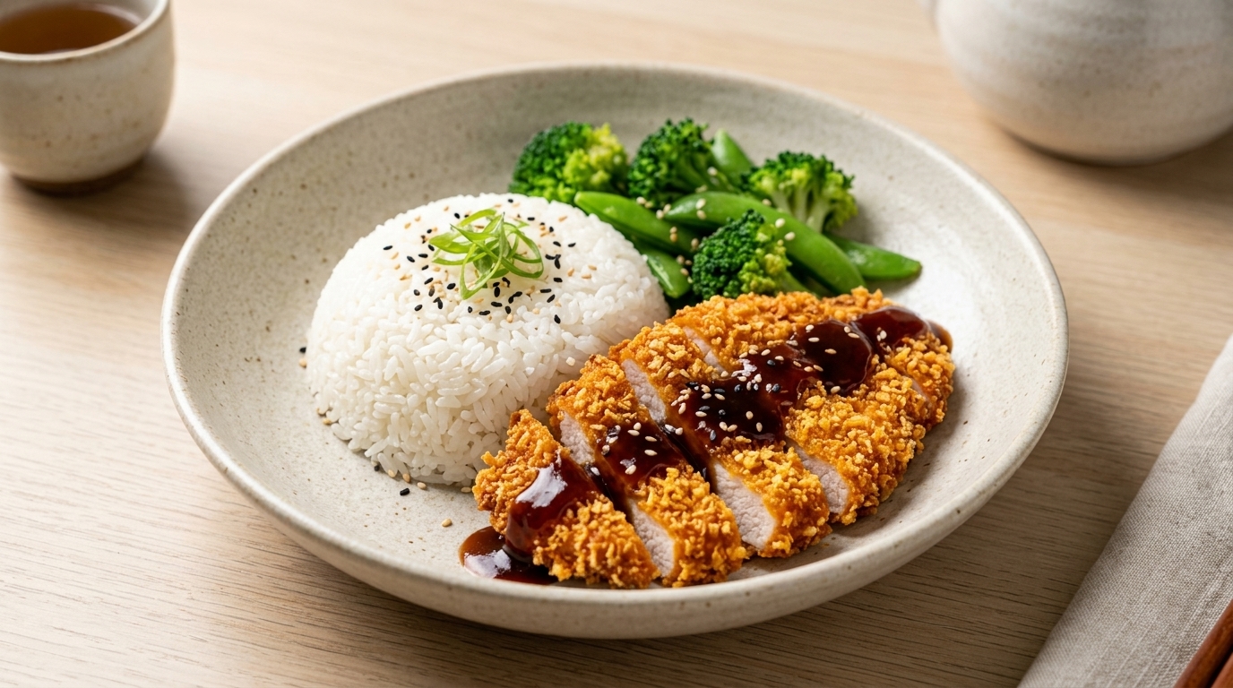 Crispy Tonkatsu Rice Bowl (Japanese Pork Cutlet)