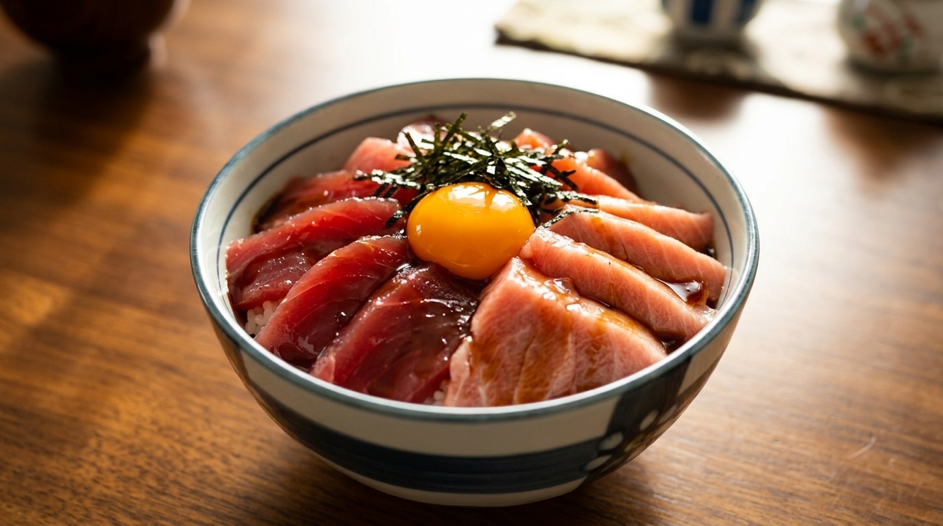 Premium Tekkadon (Tuna Rice Bowl) with Egg Yolk