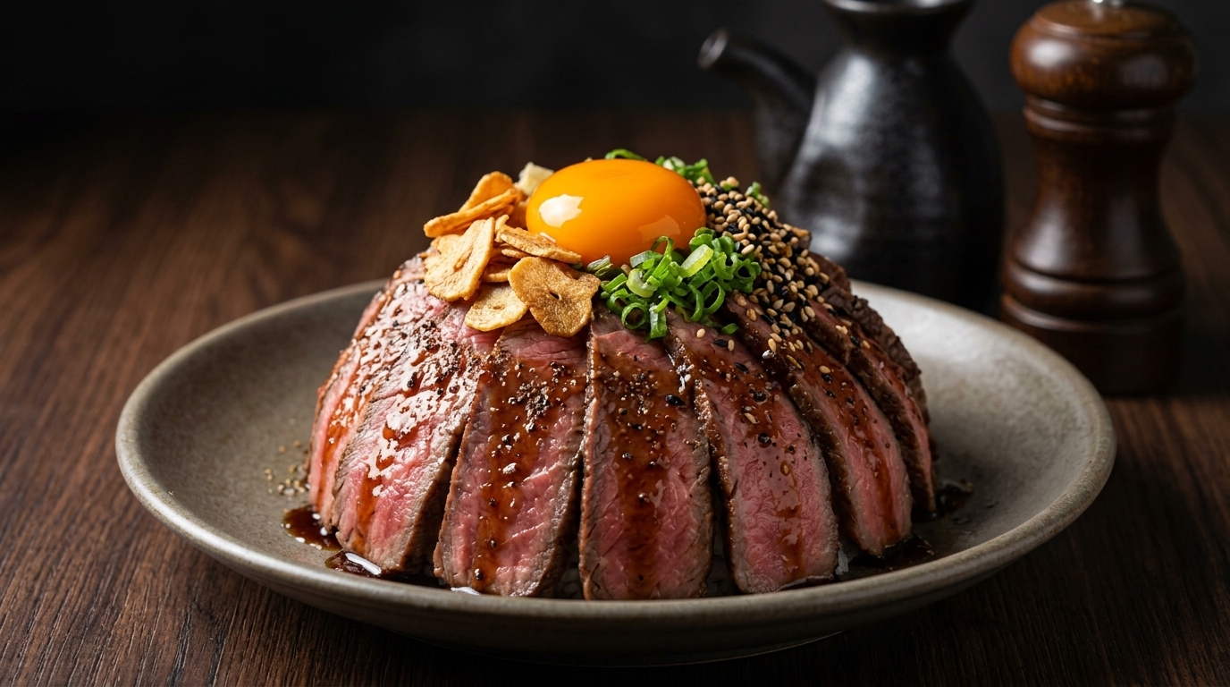 Japanese Volcanic Beef Rice Bowl (Gyu-don)