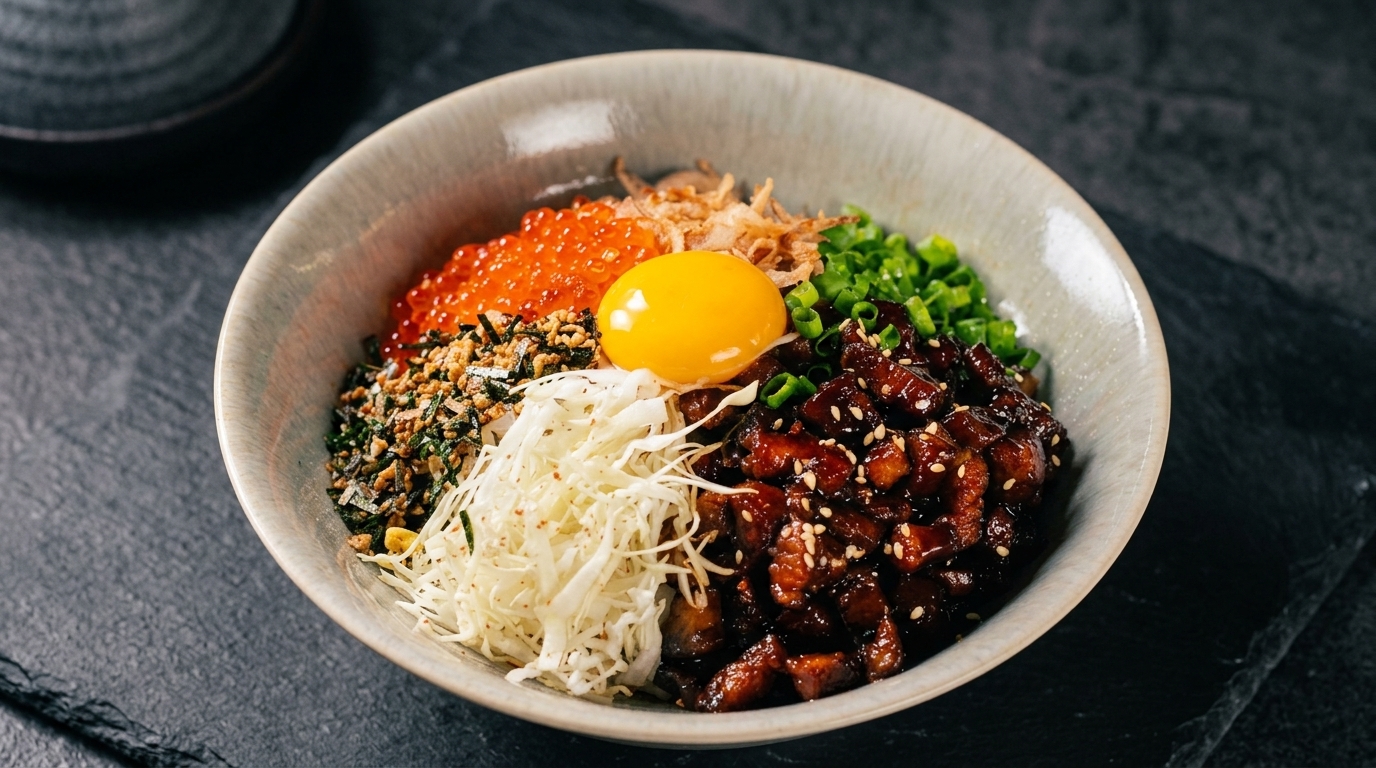 Black Gold Marinated Pork Donburi (Braised Pork Belly Rice)