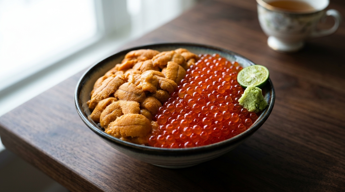 Premium Uni and Ikura Don (Sea Urchin Rice Bowl)