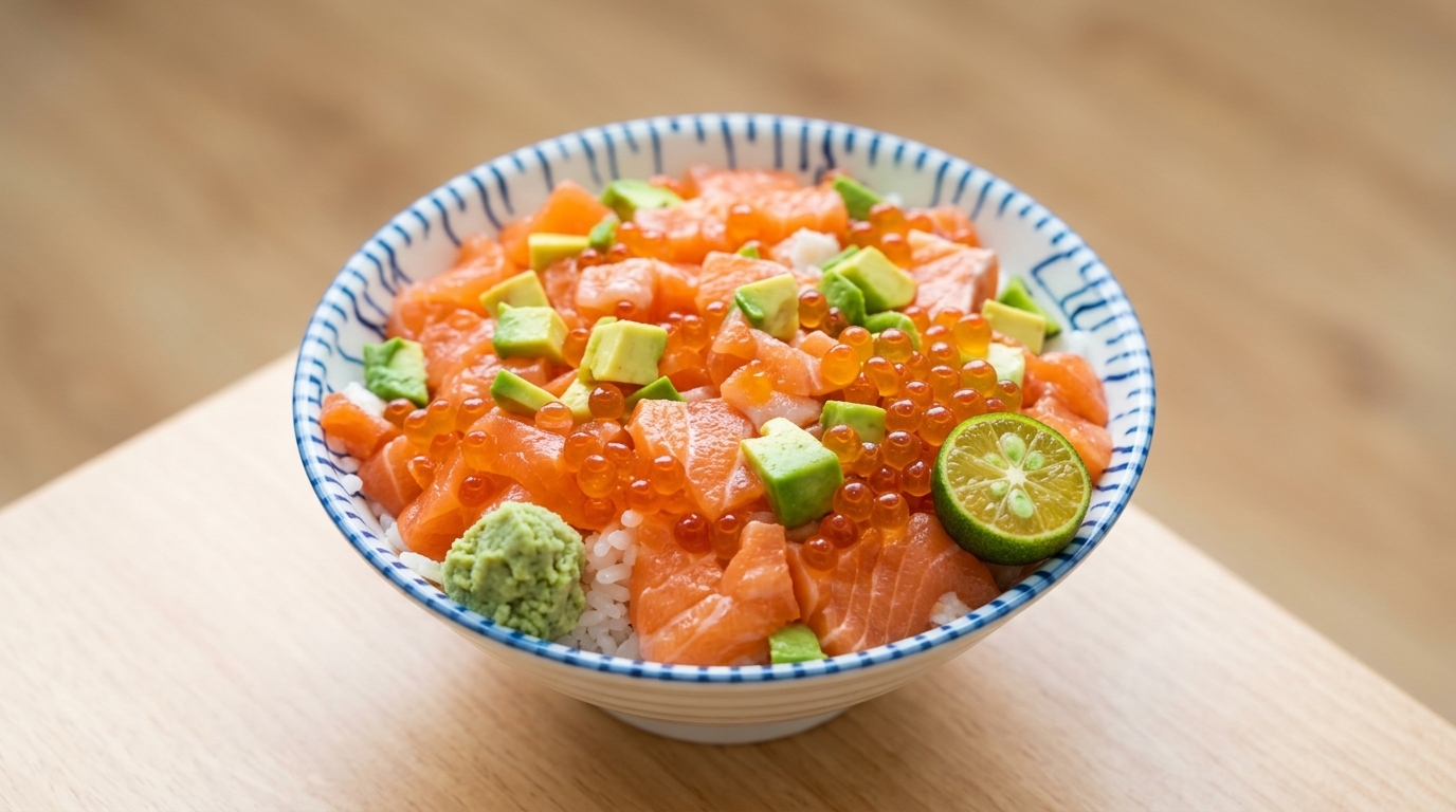 Salmon Oyakodon (Salmon and Ikura Rice Bowl)