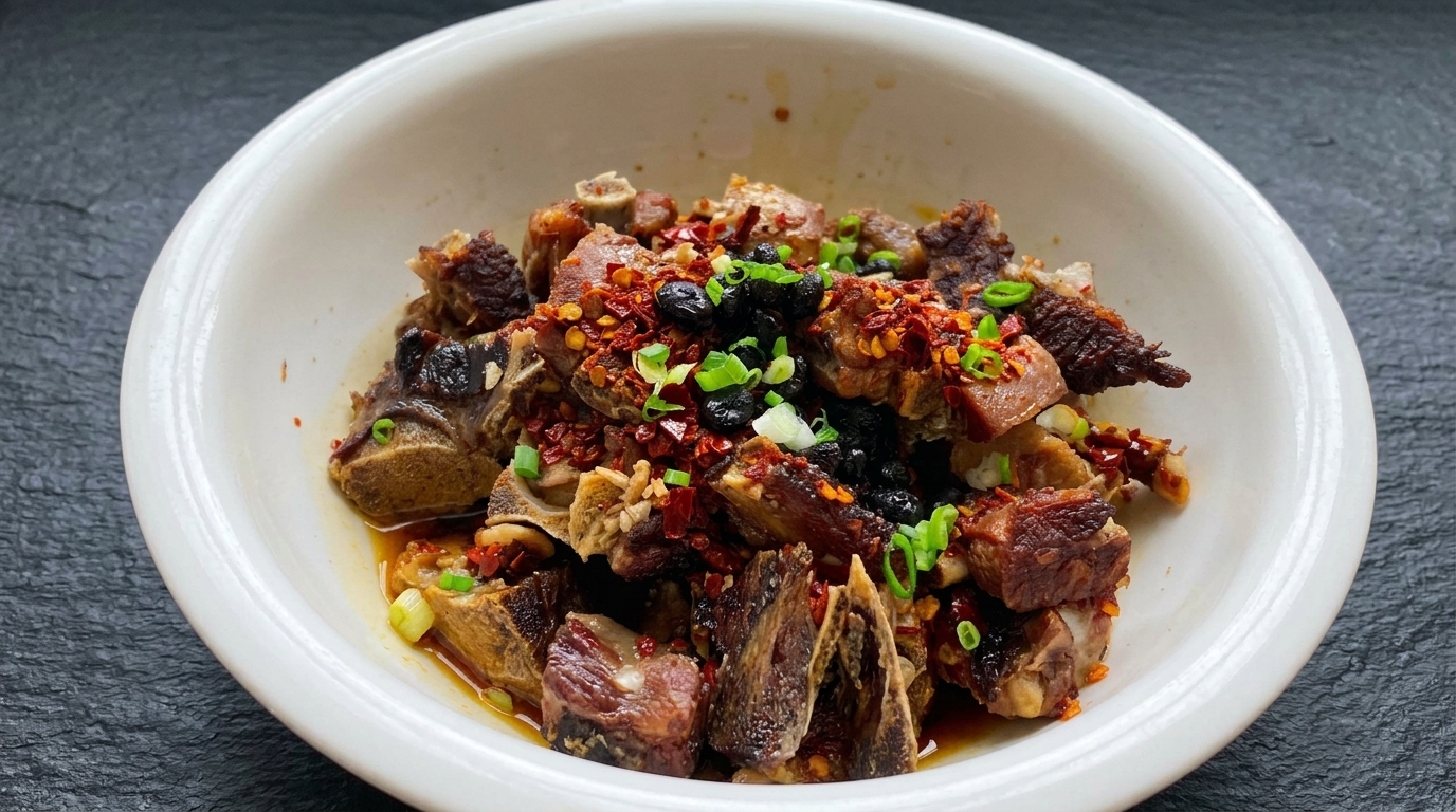 Steamed Cured Pork Ribs with Fermented Black Beans and Chili