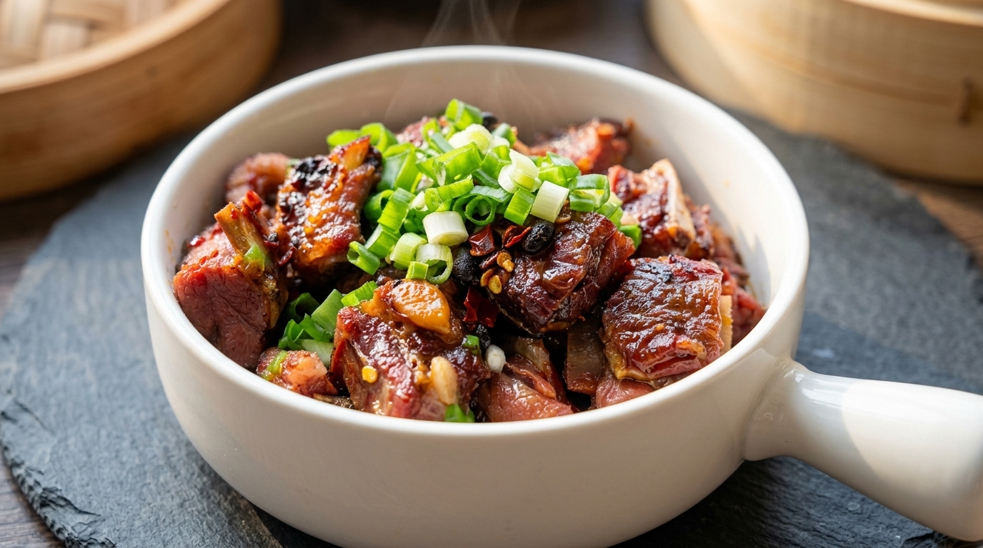 Authentic Hunan Steamed Cured Pork Ribs with Black Beans