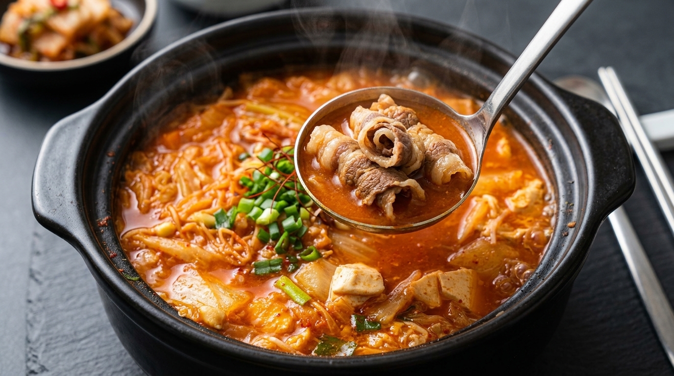 Authentic Korean Kimchi Beef Soup (Kimchi-jjigae)