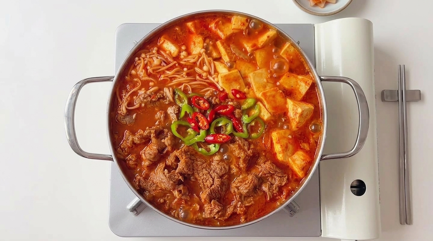 Korean Kimchi Beef Tofu Stew (Kimchi Jjigae)