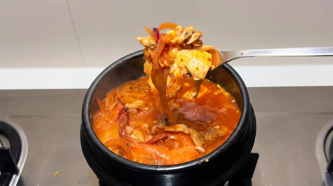 Authentic Korean Clam Kimchi Stew (Kimchi-jjigae)