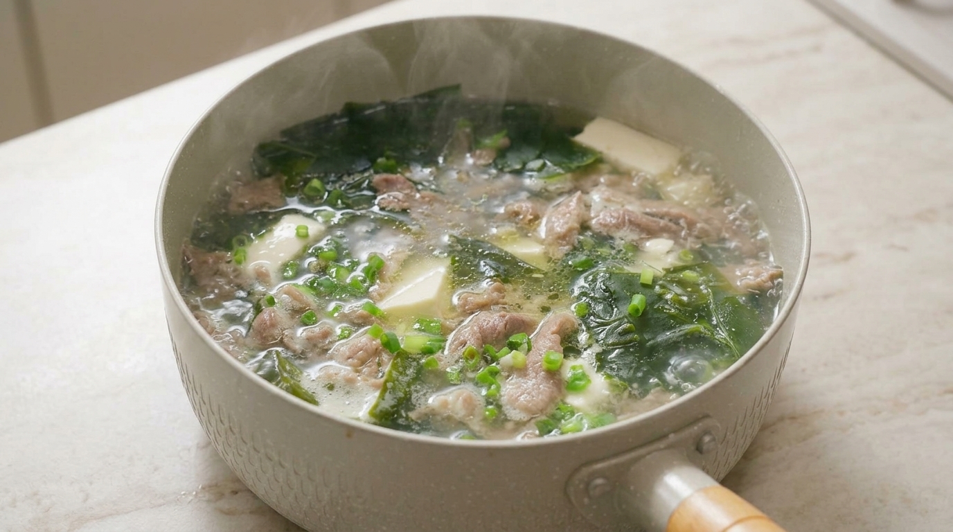 Savory Seaweed Beef Tofu Soup