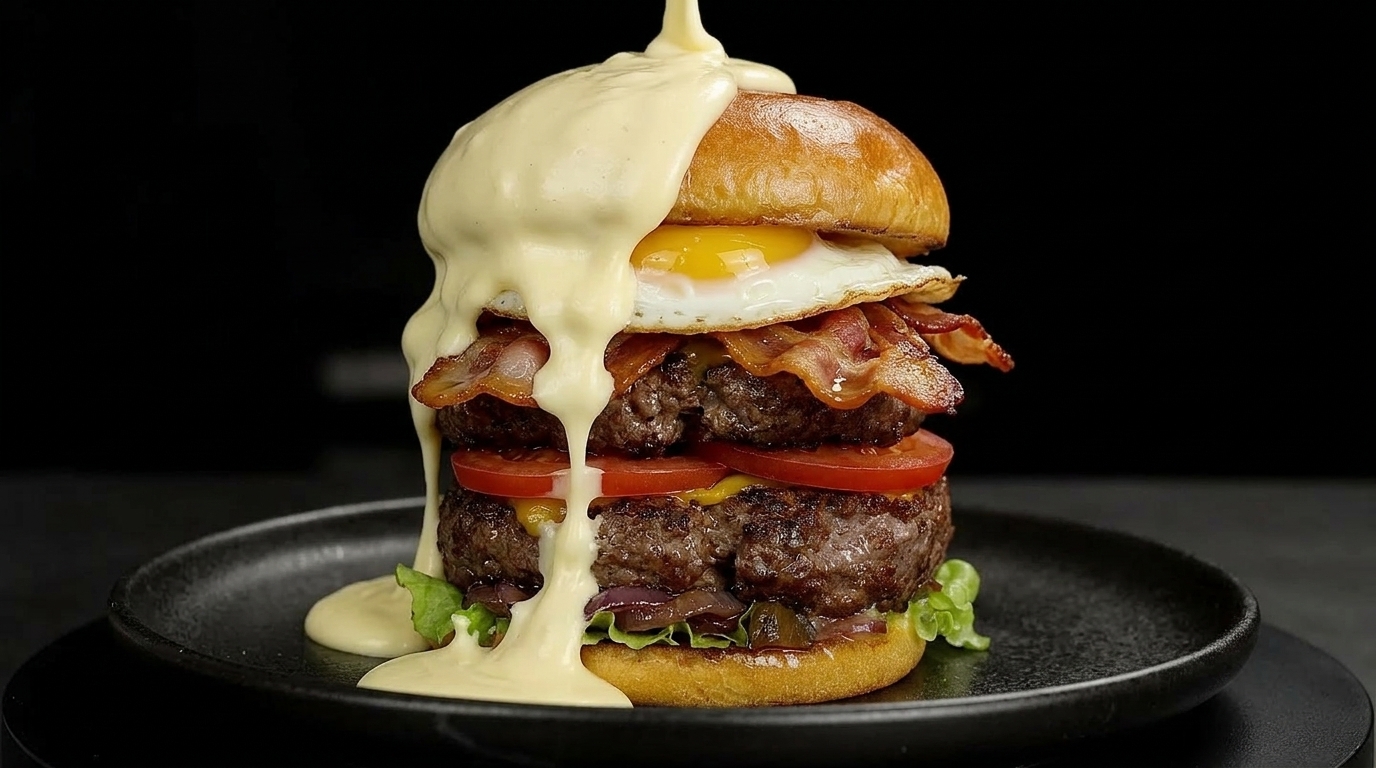 Cheese Waterfall Double Burger