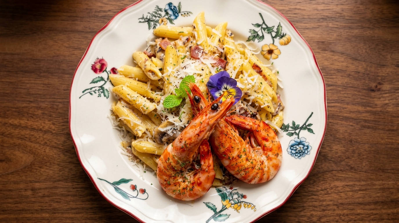 Black Truffle Bacon Carbonara Pasta