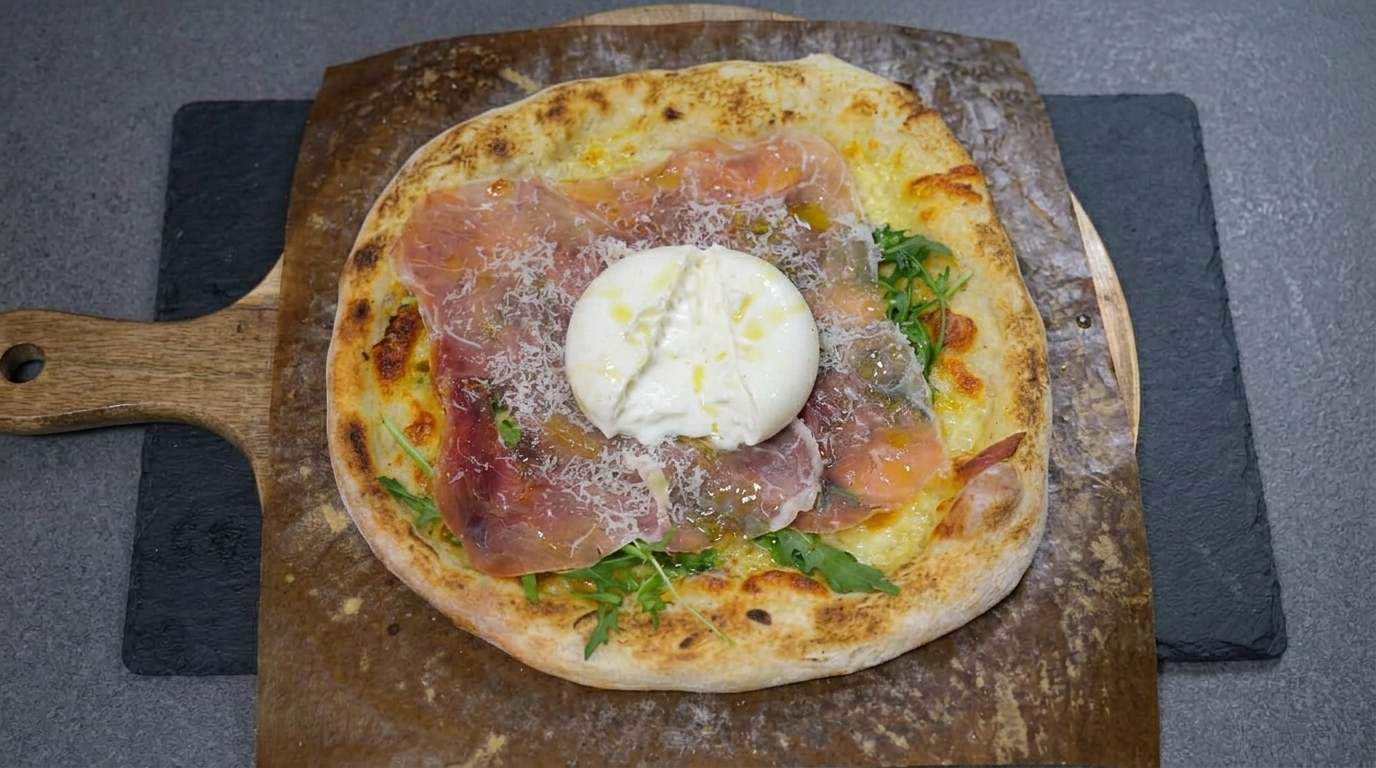 Artisan Parma Ham and Burrata Pizza