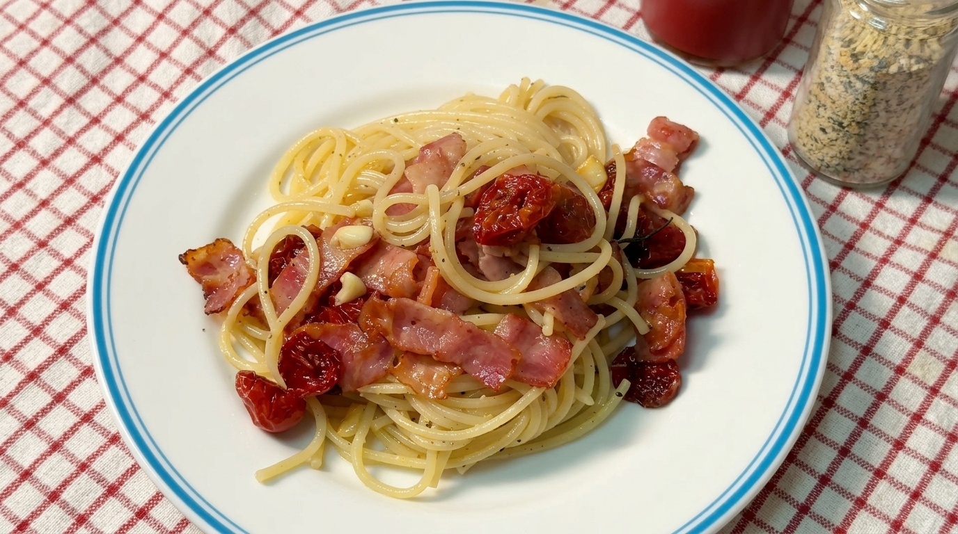 Savory Sun-Dried Tomato and Bacon Pasta