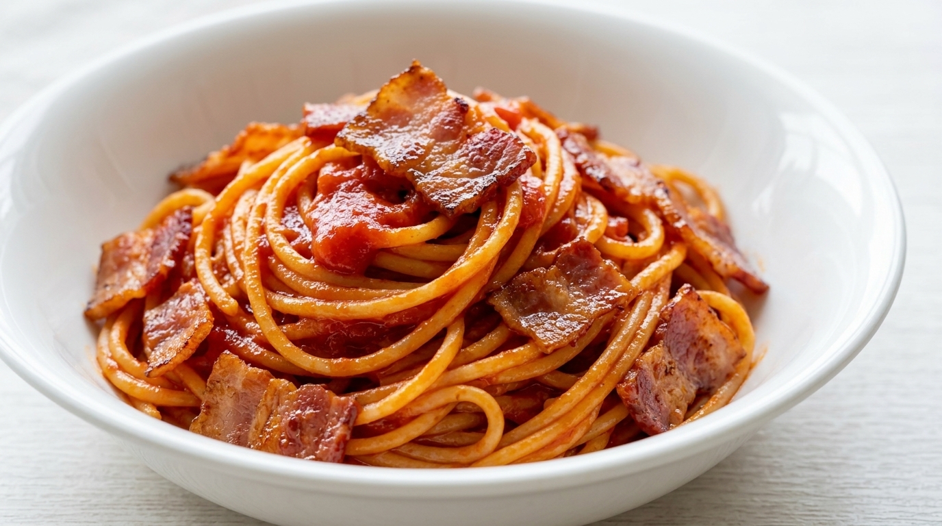 One-Pan Tomato Bacon Spaghetti