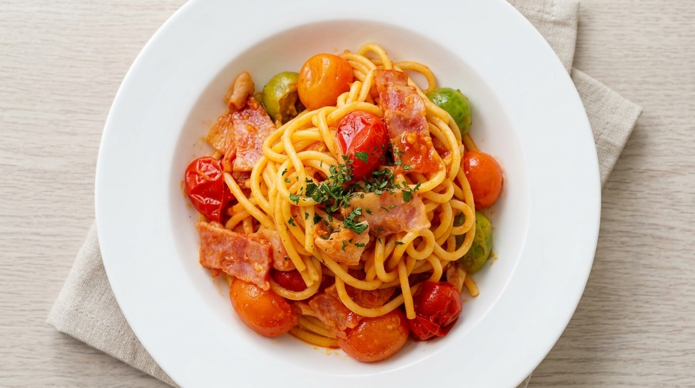 Classic Tomato Cheese Bacon Pasta