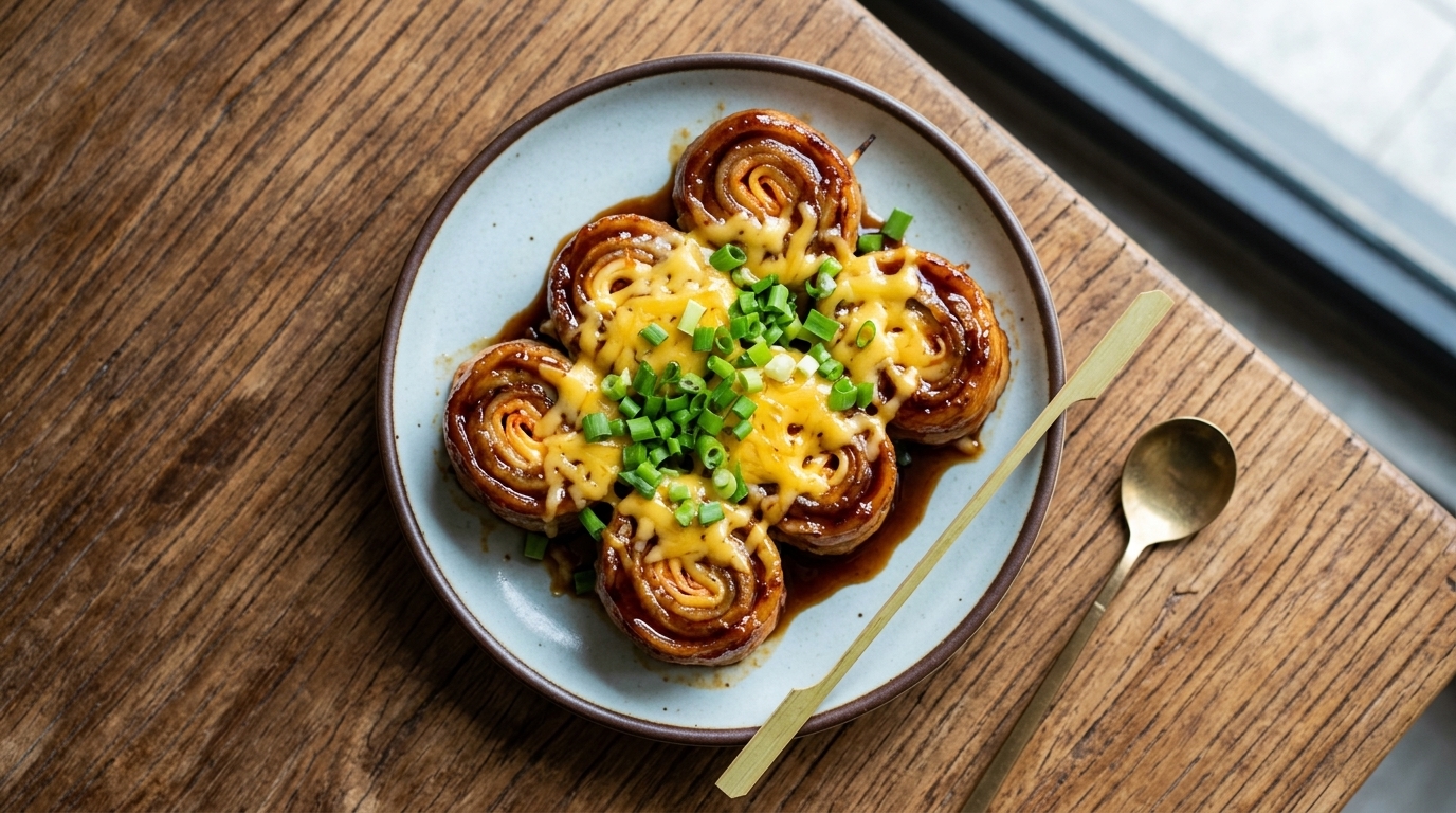Korean-Style Cheese Kimchi Pork Belly Rolls