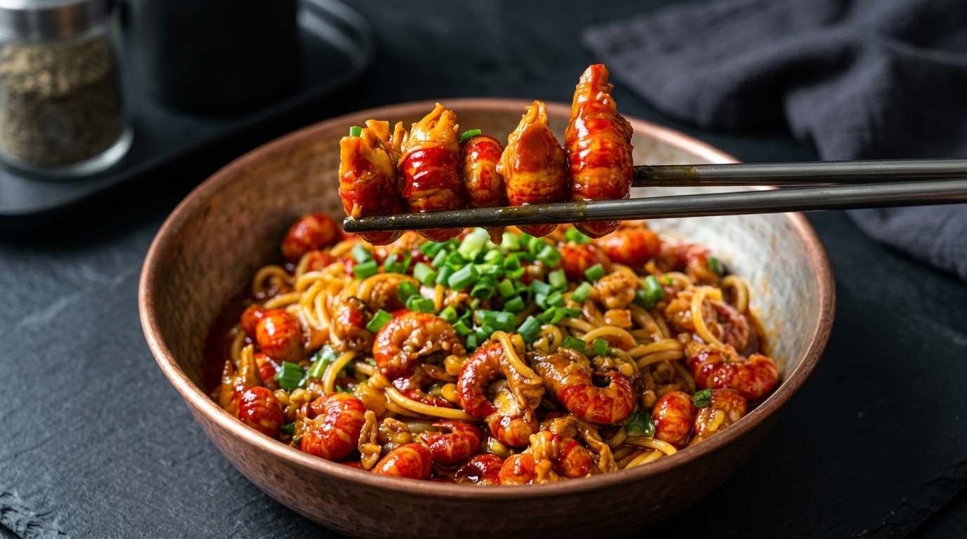 Spicy Crawfish Tail Mixed Noodles