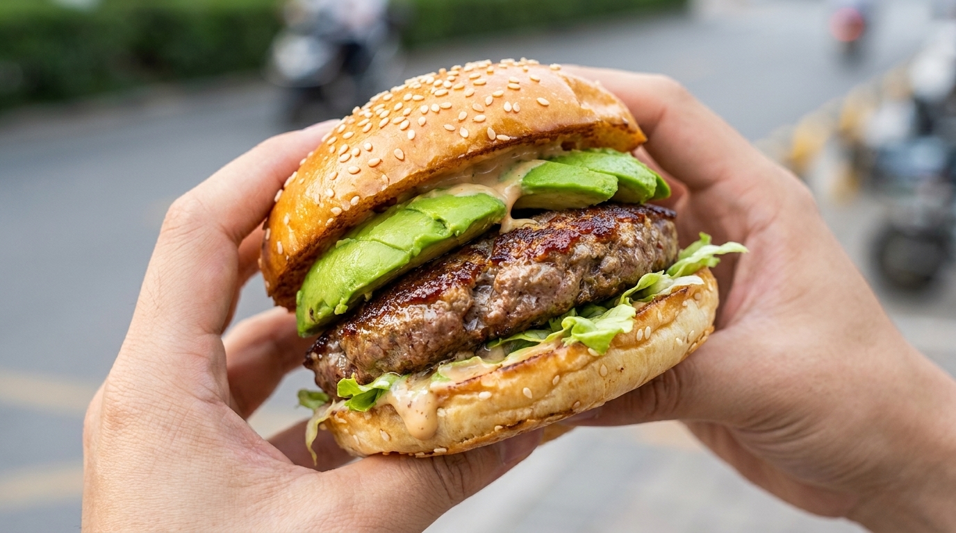 Gourmet Avocado Beef Burger