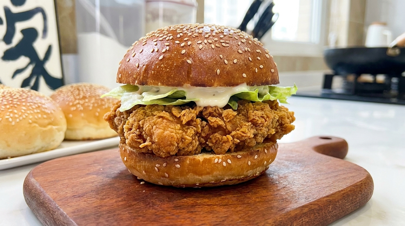 Homemade McSpicy Chicken Burger
