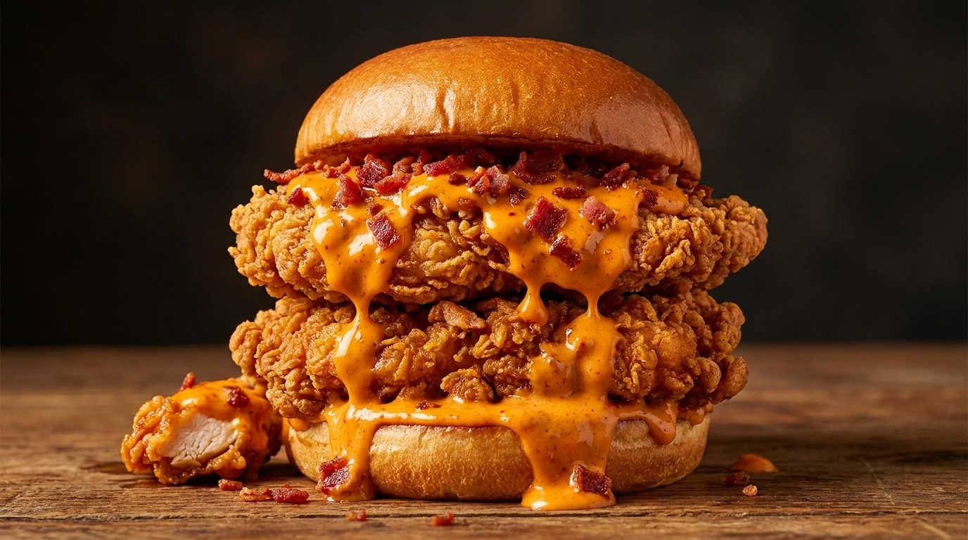 Korean Spicy Cream Fried Chicken Burger