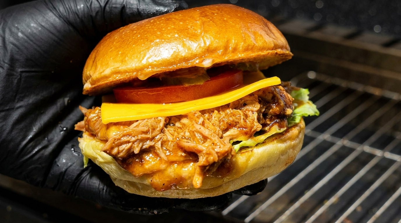 Ultimate BBQ Pulled Pork Burger