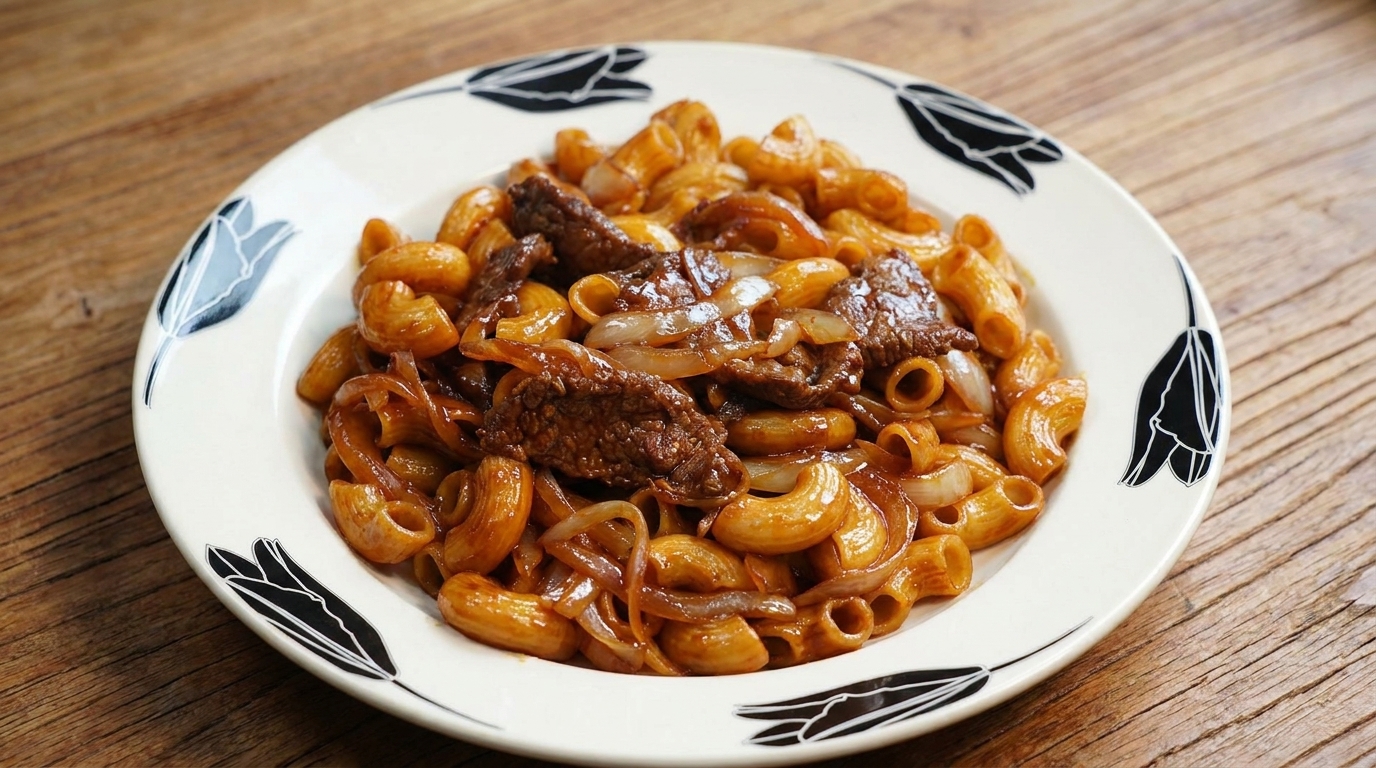 Savory Stir-Fried Beef and Macaroni