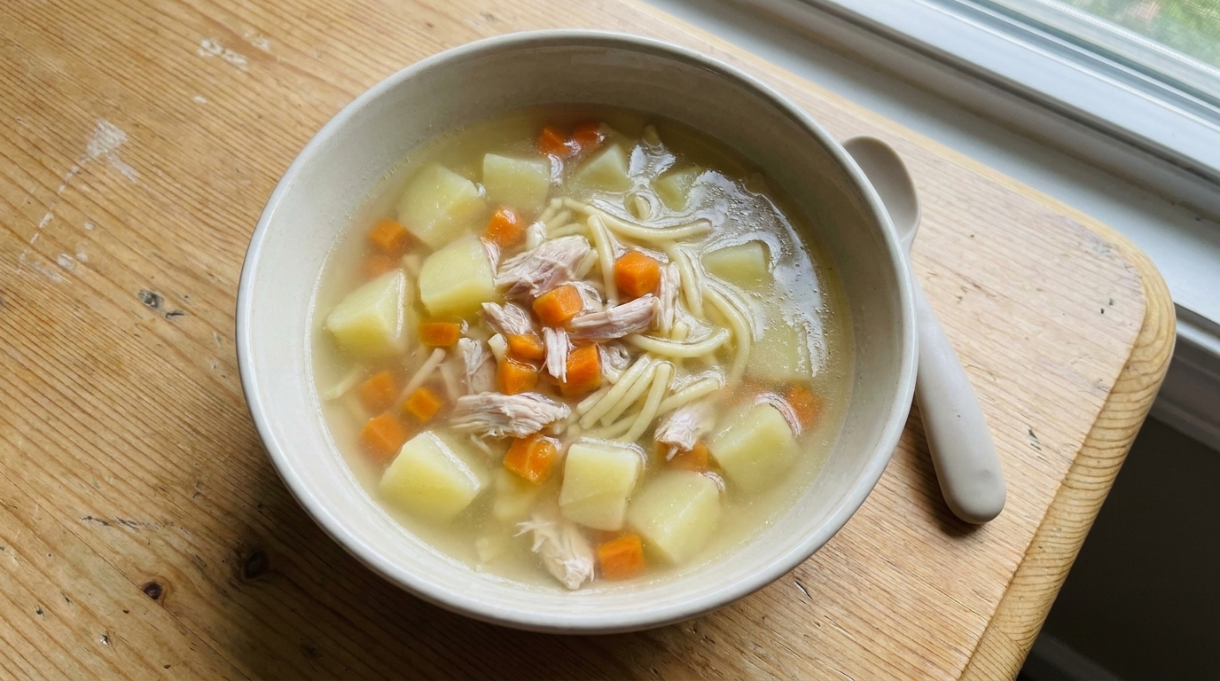 Wholesome Chicken Wing Noodle Soup for Babies